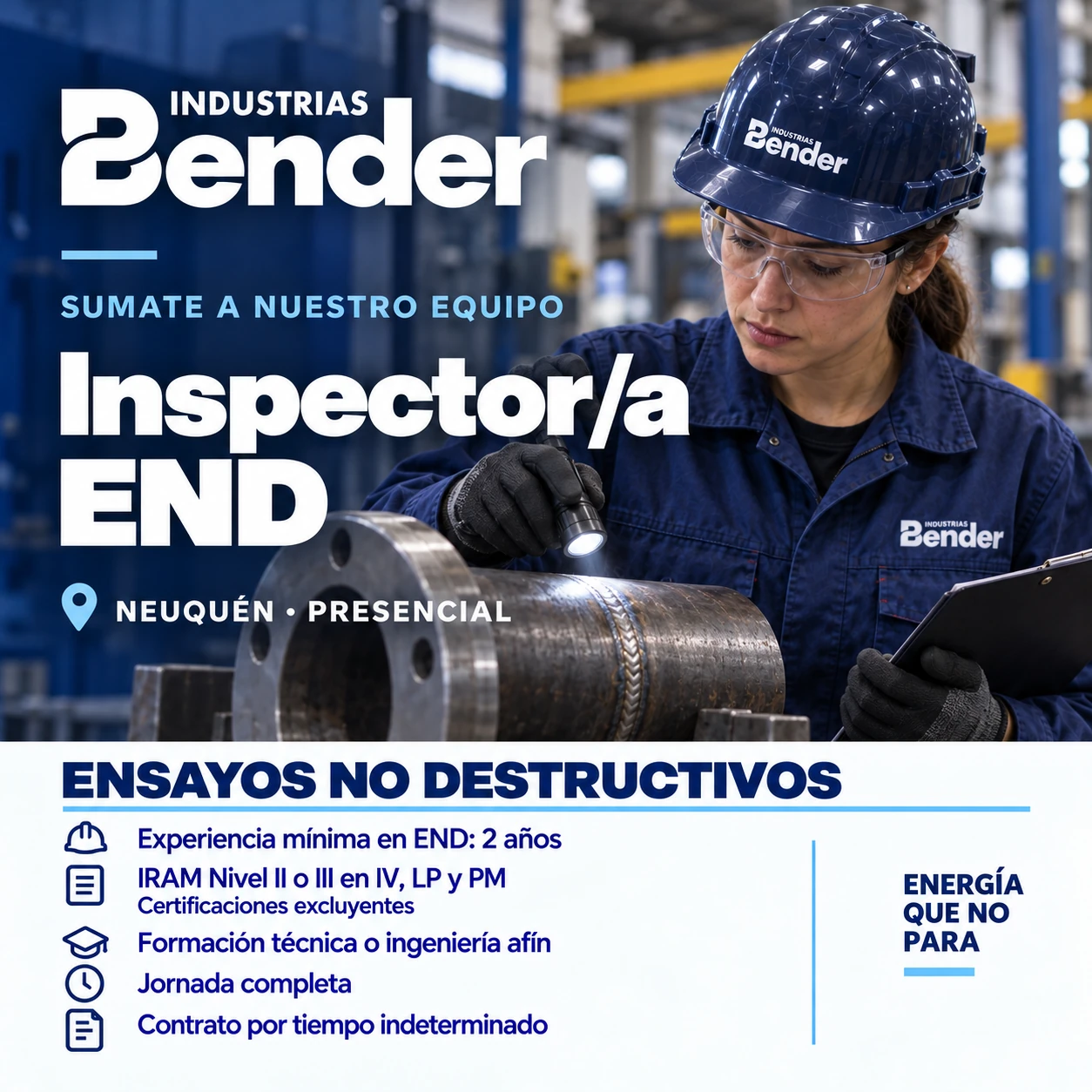 Búsqueda de Inspector/a END en Industrias Bender